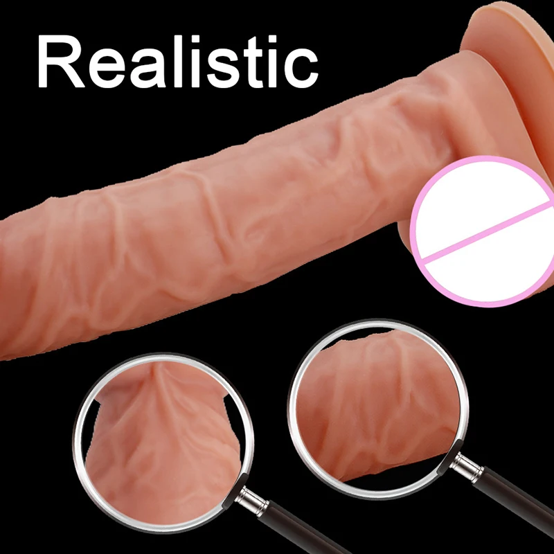 Realist Penis Imens Vibrator Mare Imitator Cu ventuza Jucarii Sexuale pentru Femei Produse pentru Sex de sex Feminin Masturbari Penis Imagine 0
