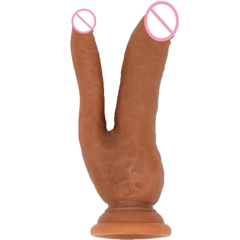 LUUK Cap Dublu Vibrator Piele Sentiment Realist Penisului G-Spot Stimulare Vaginala Jucarii Sexuale pentru Femeile de sex Feminin Masturbator Sex-Shop Imagine 0