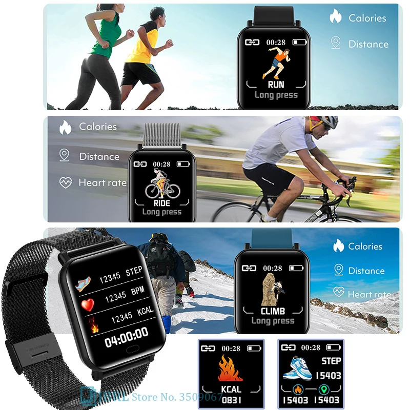 2021 Sport Fitness Ceas Inteligent Bărbați Femei Smartwatch Pentru Android iOS Inteligent Ceas rezistent la apa Bratara Fitness Tracker-Ceas Inteligent Imagine 0