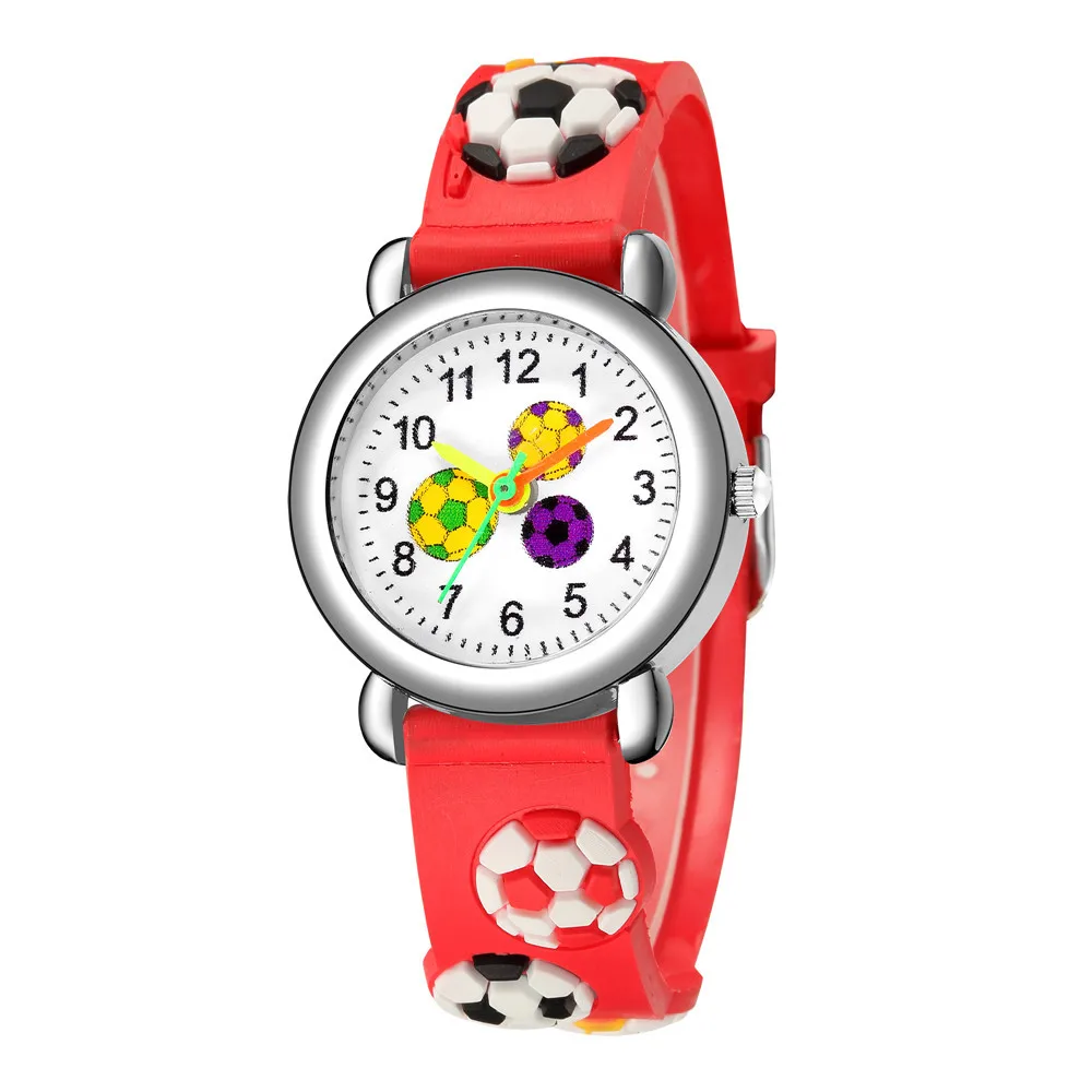 Copii Ceasuri Quartz de Desene animate 3D de Fotbal Ceas Curea din material Plastic Băieți Casual Sport Numeral Dial Watch Ceas Copii Imagine 0