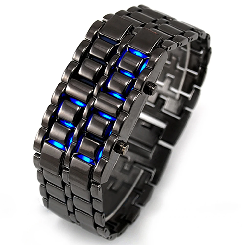 2022Fashion Stil Iron Samurai Metal Brățară Ceas Digital cu LED-uri Ceasuri de mana Oră Montre Electronice Reloj Mujer Relogio Feminino Imagine 0