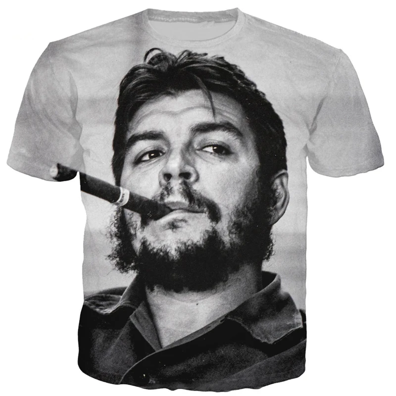 Noua Celebritate Mondială Che Guevara T-Shirt de Imprimare 3D cu Motociclete se Răcească pentru Bărbați T-Shirt de Distracție de Desene animate Anime Trabuc Fumat Tricou Top Imagine 0
