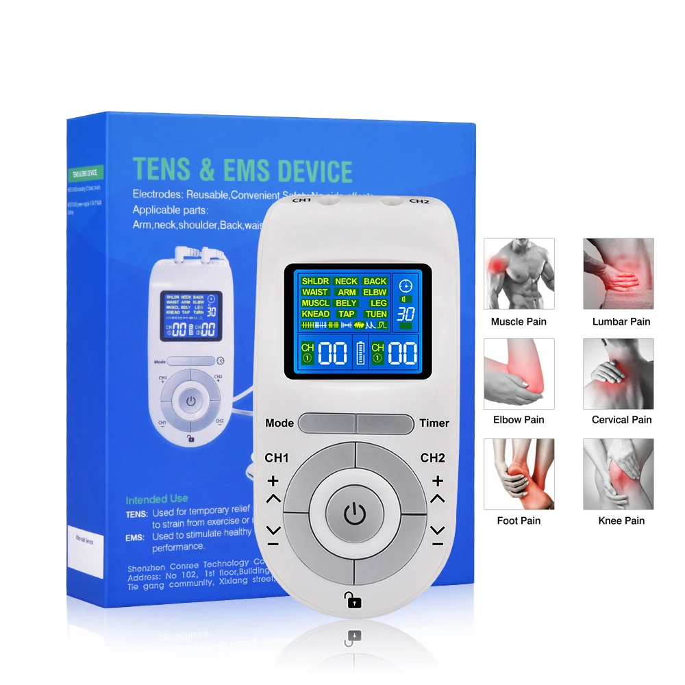 Multi-modul EMS Zeci de Acupunctura Corp Masaj Impuls Stimulator Muscular Electrod Pad Digital Terapia Durerii Mașină Imagine 0