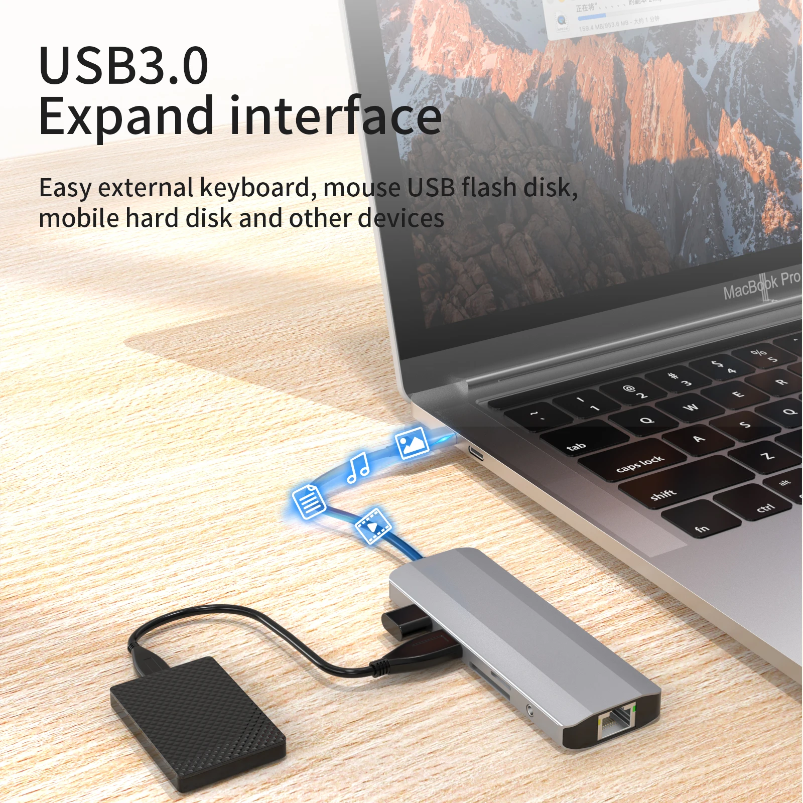 C USB Hub Tip C 3.1 Hub la 4k HDMI USB 3.0 de Mare Viteză 100M/1000M Lan Ethernet Hub Multi USB Splitter Pentru Macbook Accesorii PC Imagine 1