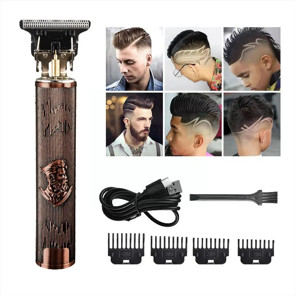 De Vânzare La Cald Vintage Electric Cu Acumulator Masina De Tuns Părul Profesionale De Frizerie Pentru Bărbați Tuns Aparat De Ras Barba Lumina K3w0 Imagine 1