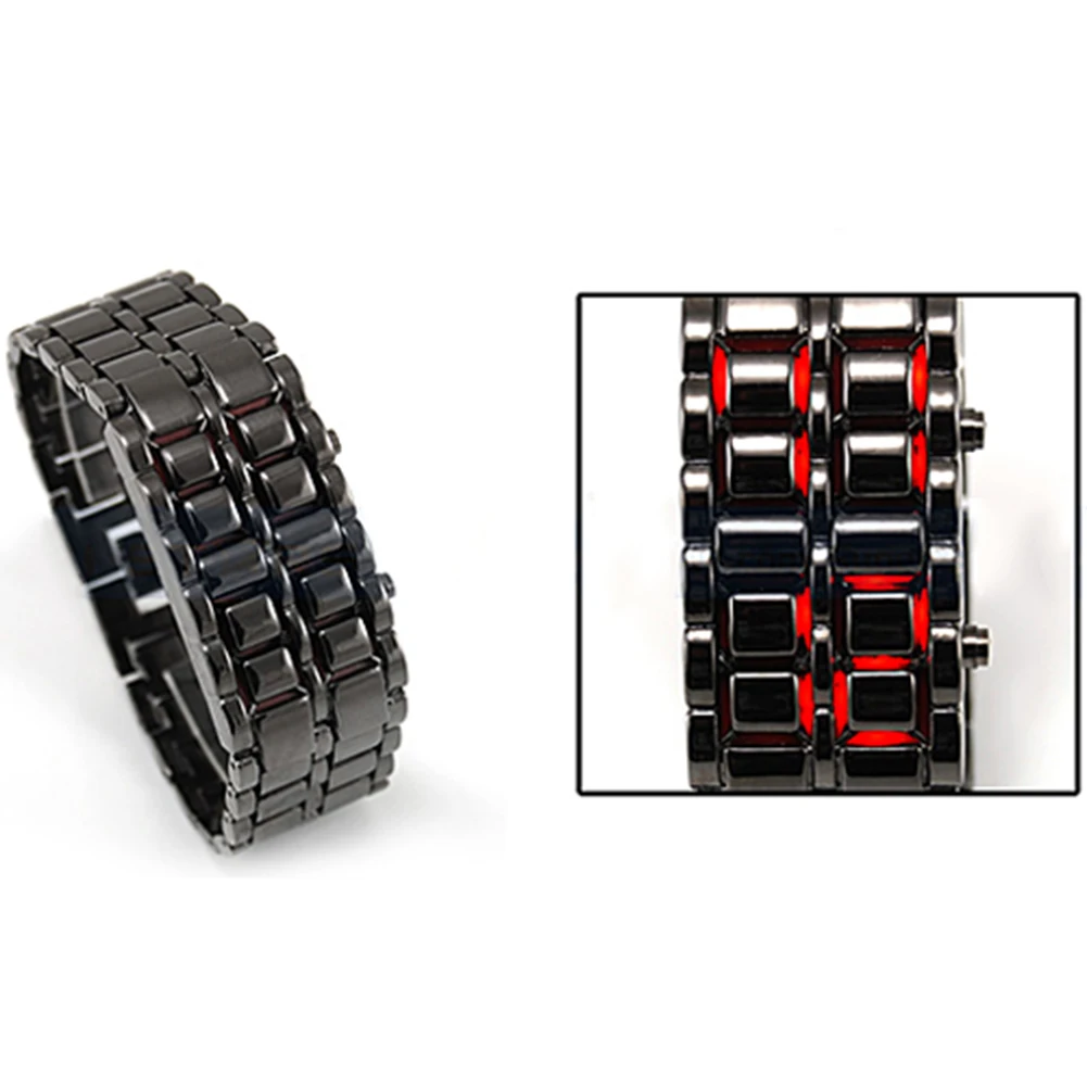 2022Fashion Stil Iron Samurai Metal Brățară Ceas Digital cu LED-uri Ceasuri de mana Oră Montre Electronice Reloj Mujer Relogio Feminino Imagine 1