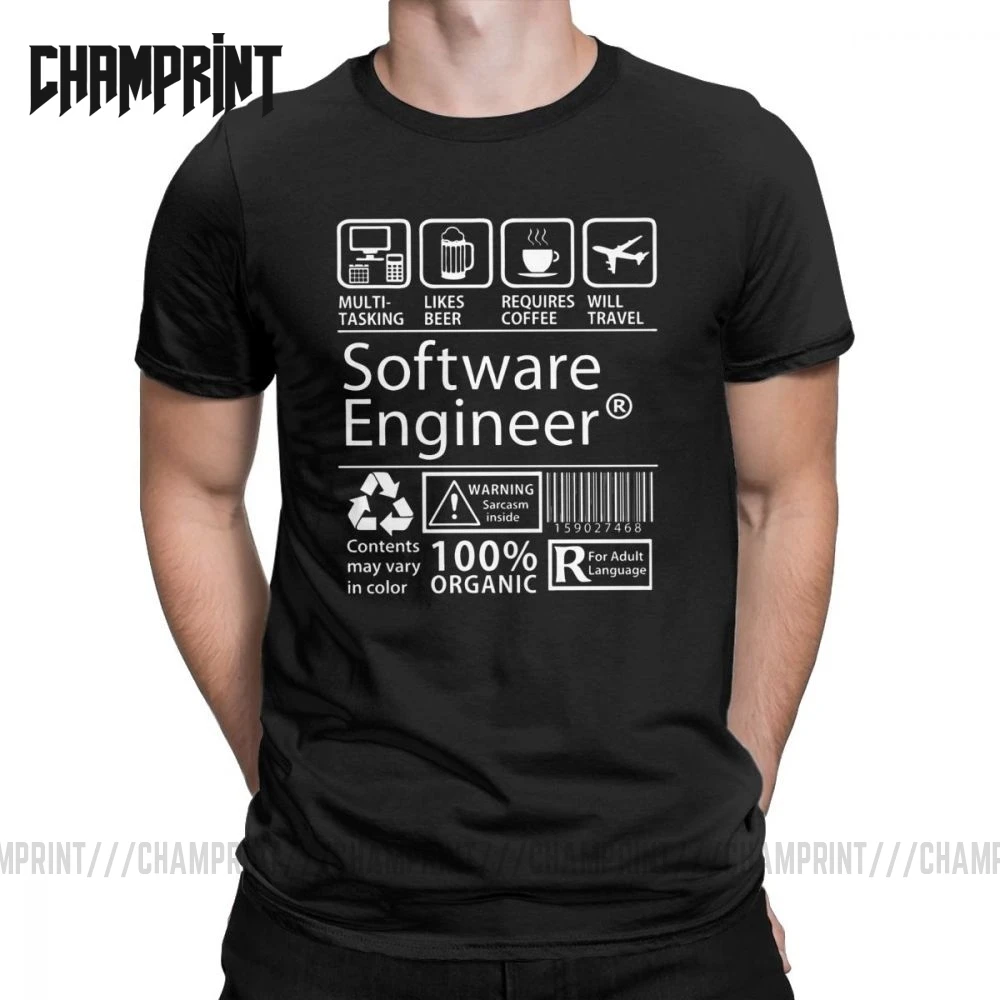 Inginer De Software De Programare T-Shirt Pentru Bărbați Mananci, Dormi Cod Repeta Programator Producător Minunat Bumbac Tricouri Tricou Plus Dimensiune Topuri Imagine 1