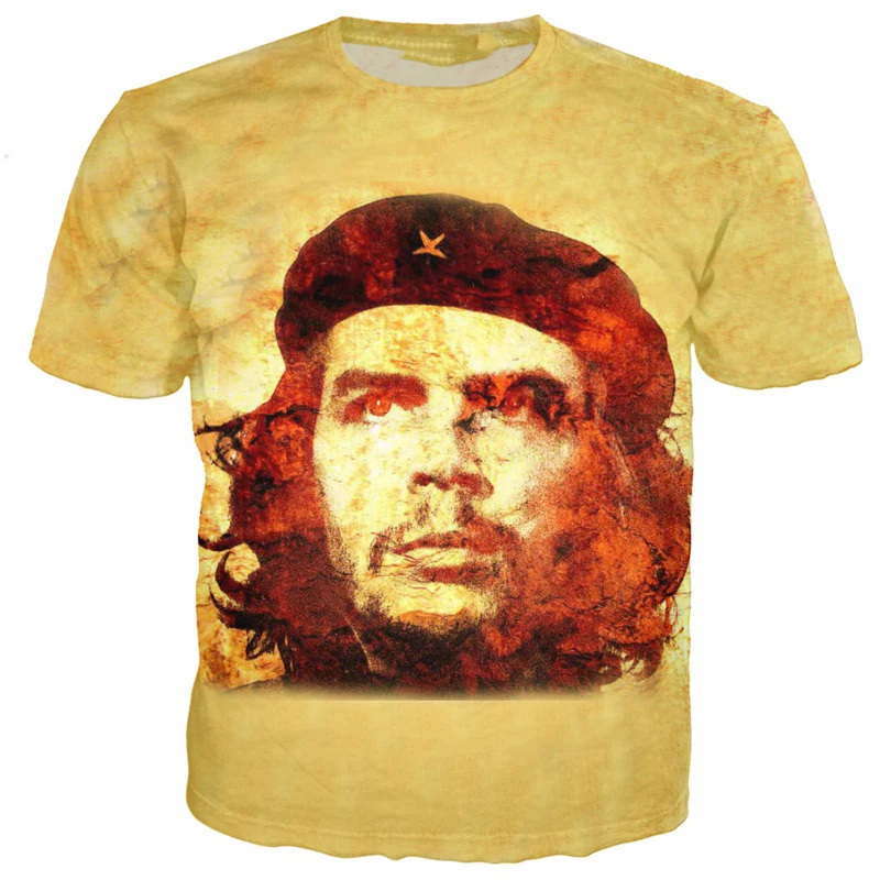 Noua Celebritate Mondială Che Guevara T-Shirt de Imprimare 3D cu Motociclete se Răcească pentru Bărbați T-Shirt de Distracție de Desene animate Anime Trabuc Fumat Tricou Top Imagine 1
