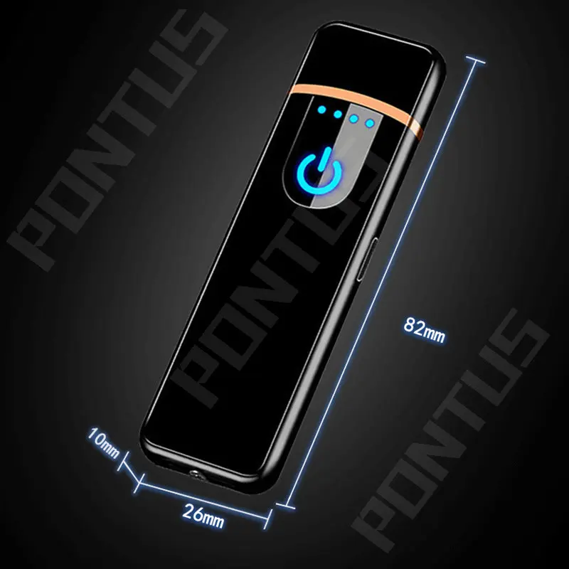 USB Electric Brichete de Inducție Amprenta Brichetă Reîncărcabilă Ultra-subțire de Vânt cu LED-uri de Afișare Putere Bricheta Cadouri pentru Barbati Imagine 1