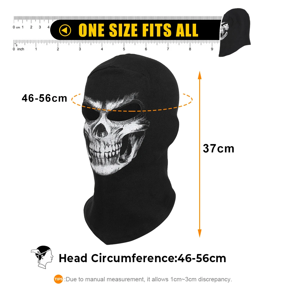 3D Craniu Fantomă Windproof Balaclava Capac Mască de Schi Casca Linie de Cald Eșarfă Snowboard Căciuli Pălărie Eșarfă Bărbați Femei Imagine 2
