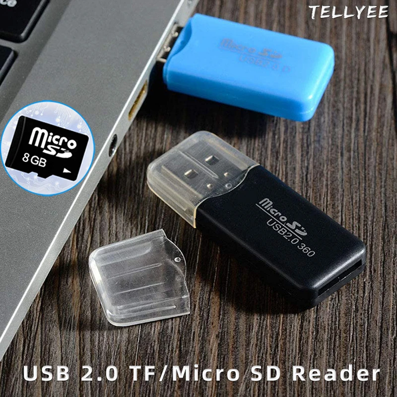 Mini Memorie TF Card Reader USB 2.0 Micro SD 8GB Flash Portabil din material Plastic Adaptor de Înaltă Calitate Pentru PC, Laptop SH Mobil Convertoare Imagine 2