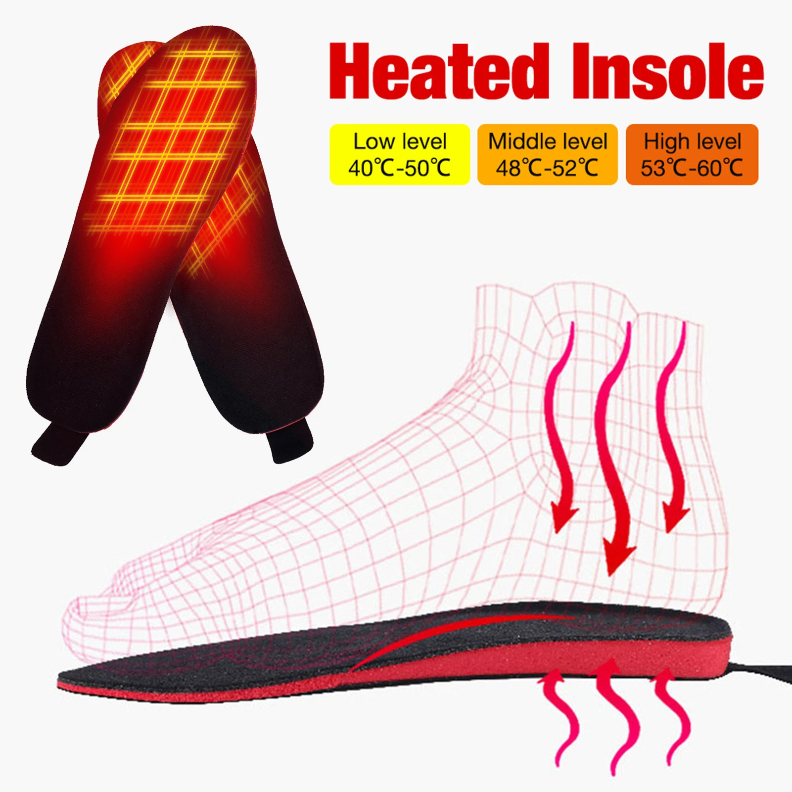 2100mAh Reîncărcabilă Încălzite Electric Tălpi interioare Control de la Distanță Electrice Incalzite Tălpi interioare de Iarnă Sport de Încălzire Cald Cizme Pantofi Pad Imagine 2