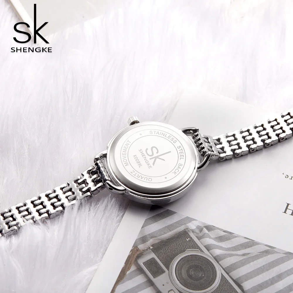 Shengke Argint Ceas De Lux Pentru Femei Brățară Banda Pentru Maturi Relogio Feminino Japoneză Cuarț Circulație Doamnelor Ceas Pentru Petrecere Imagine 2