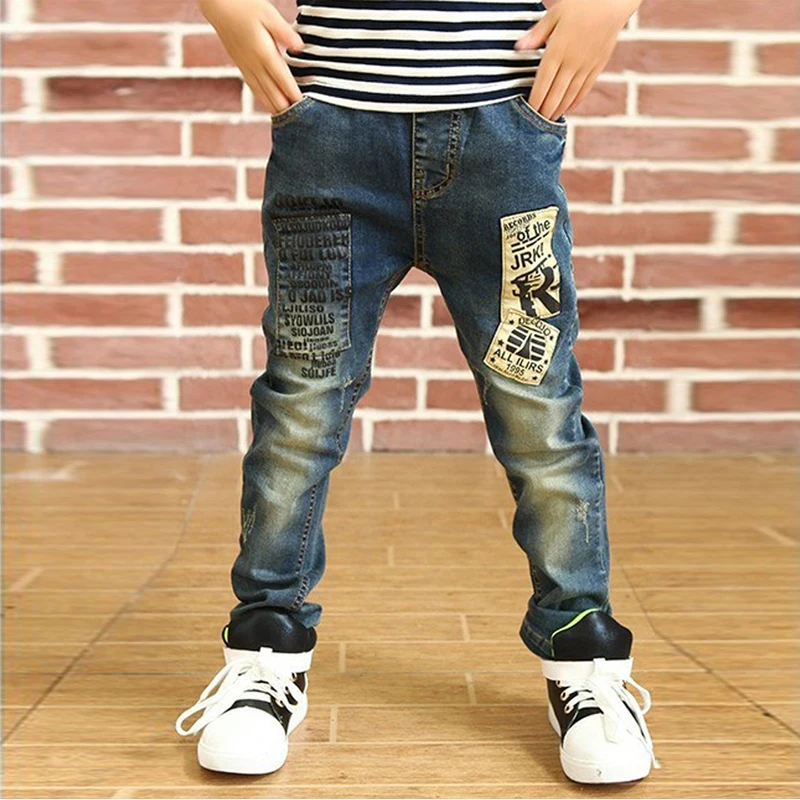 IENENS Băiat Fete Pantaloni Blugi Skinny Talie Elastic Pantaloni 4-13 Ani Copii Băieți Haine din Denim, Haine Sport Fund Imagine 3