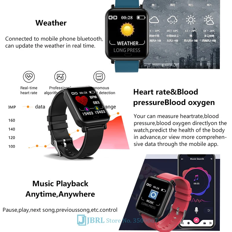 2021 Sport Fitness Ceas Inteligent Bărbați Femei Smartwatch Pentru Android iOS Inteligent Ceas rezistent la apa Bratara Fitness Tracker-Ceas Inteligent Imagine 3