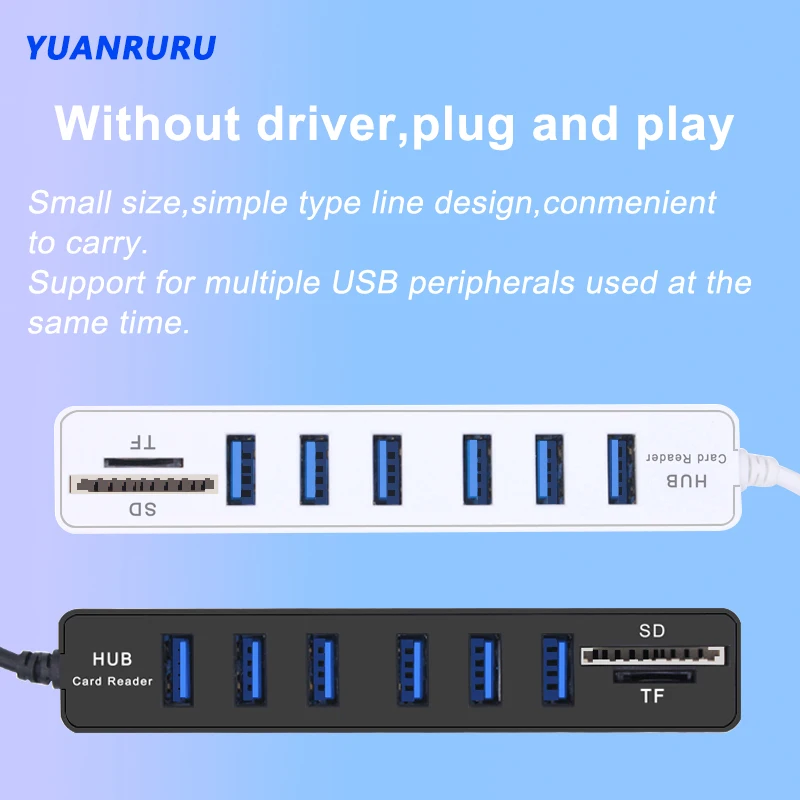 Hub USB 2.0 Tip C Multi USB Splitter de Mare Viteză 3/6 Porturi OTG 2.0 Hab TF SD Card Reader All In One Pentru PC Laptop-uri de Calculator Imagine 3