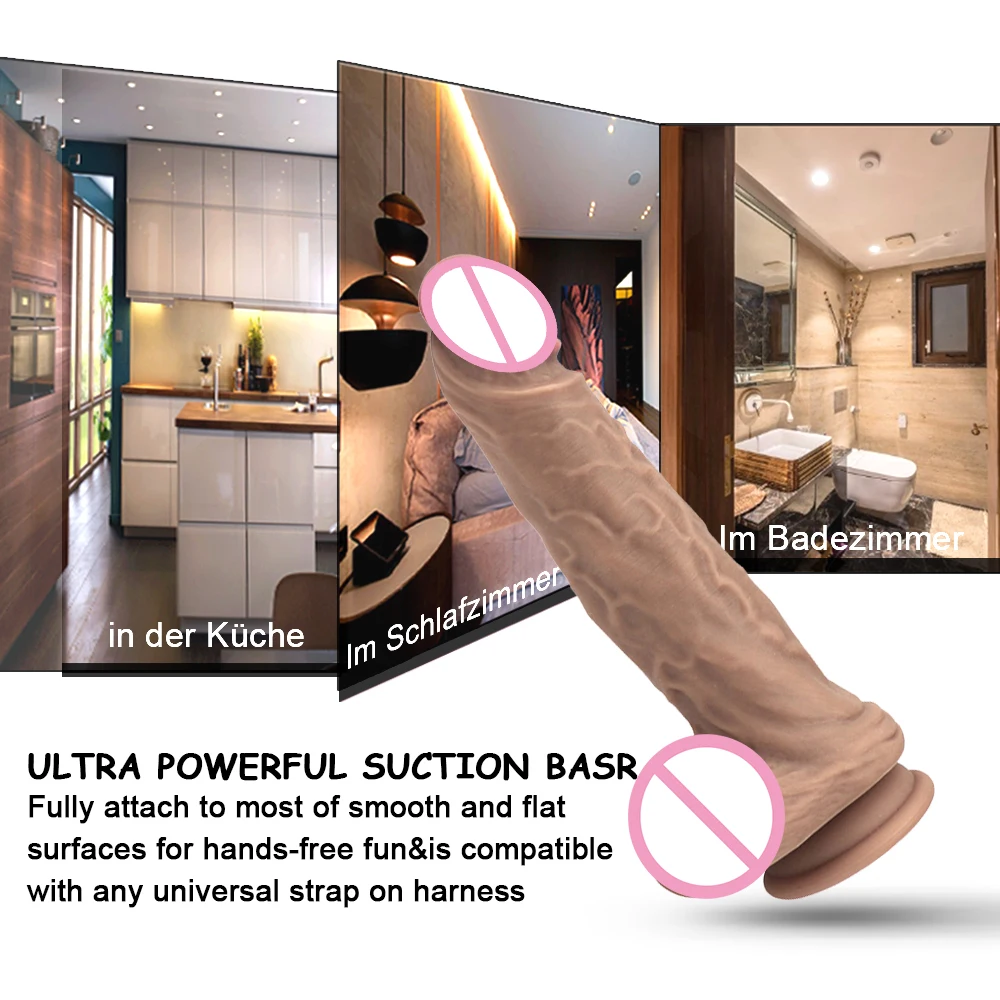 De Vânzare la cald cu Diametrul de 4,5 cm de Silicon Vibrator Realist Penisului Pentru Femei, Strap-on Dildo Imens Penis Adult Porno Jocuri Sexe Jucărie Consolador Imagine 3