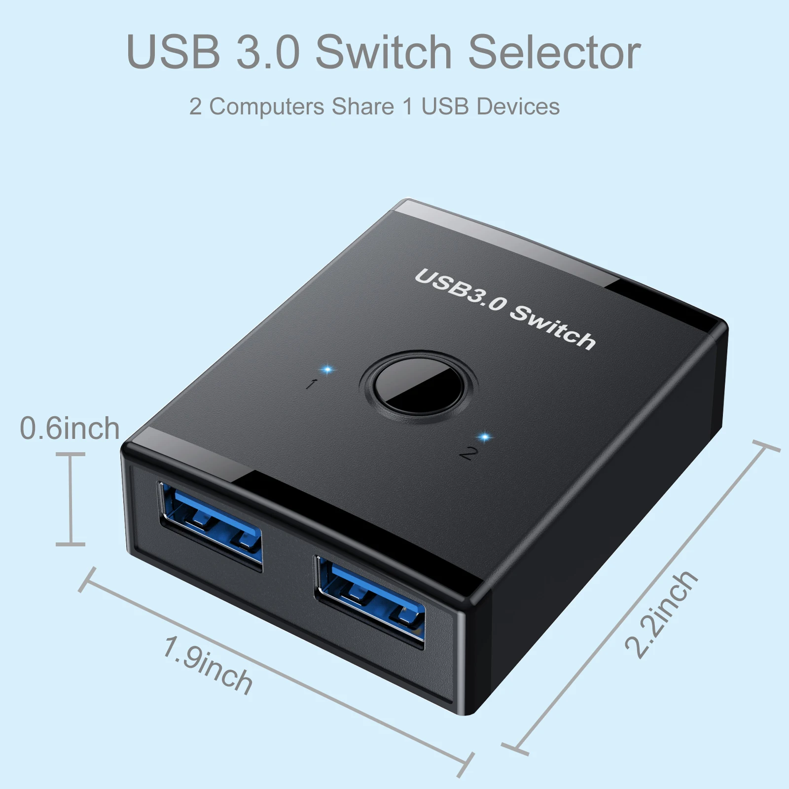 USB Switch KVM HUB USB 3.0 Comutator Selector Switch KVM pentru PC Keyboard Mouse-ul Imprimantei 1 PC Schimbul 2 Dispozitive USB Comutator Imagine 3