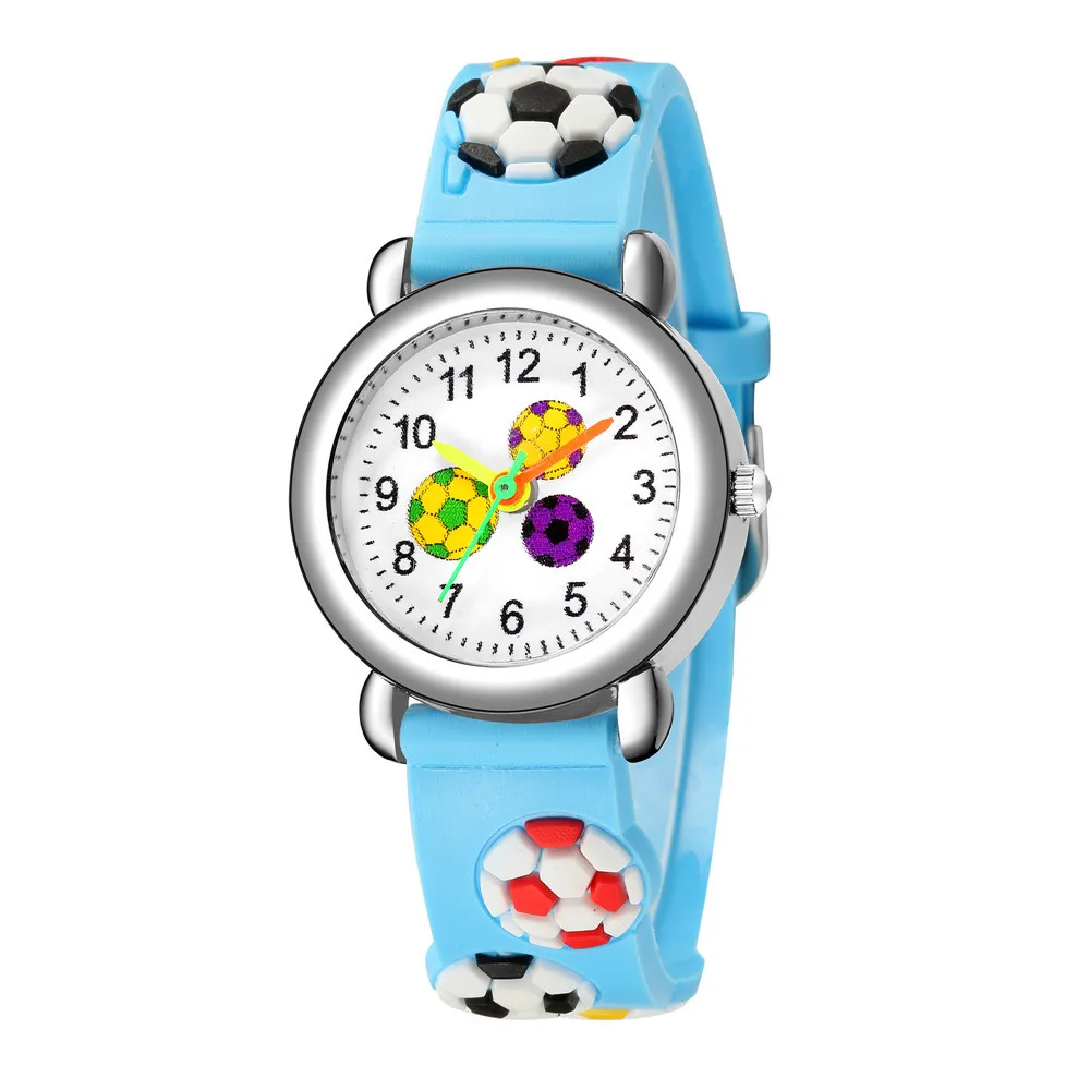 Copii Ceasuri Quartz de Desene animate 3D de Fotbal Ceas Curea din material Plastic Băieți Casual Sport Numeral Dial Watch Ceas Copii Imagine 3