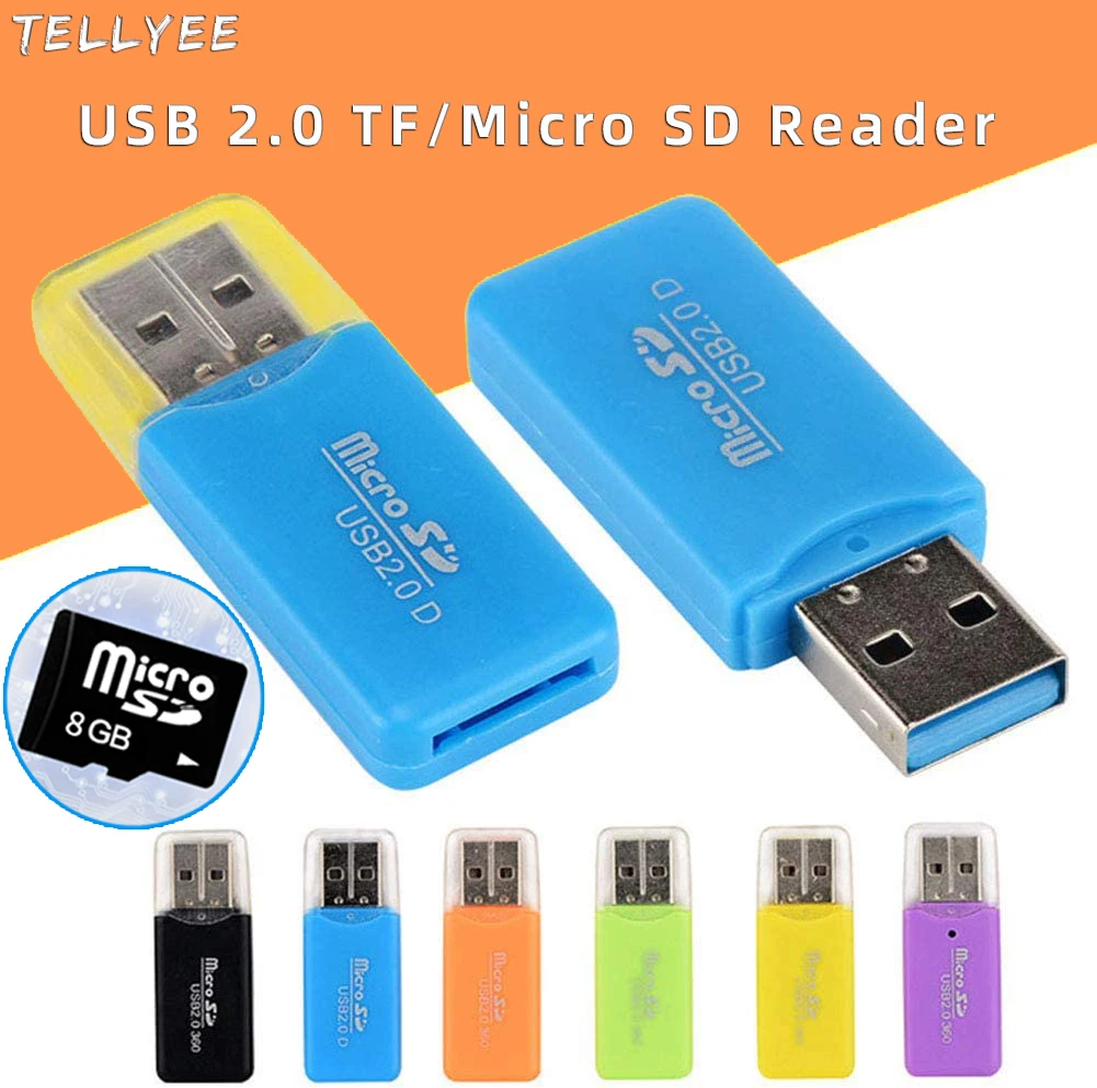 Mini Memorie TF Card Reader USB 2.0 Micro SD 8GB Flash Portabil din material Plastic Adaptor de Înaltă Calitate Pentru PC, Laptop SH Mobil Convertoare Imagine 3