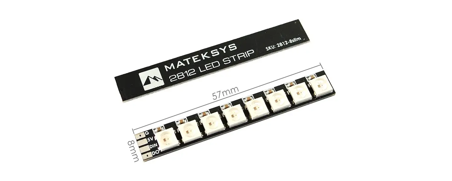 Mateksys Matek Sisteme de BRAȚ Lumina LED strip 2812 2812-8slim 57*8mm Bord FPV Curse Freestyle Drone Multirotor Xclass Quad Imagine 3