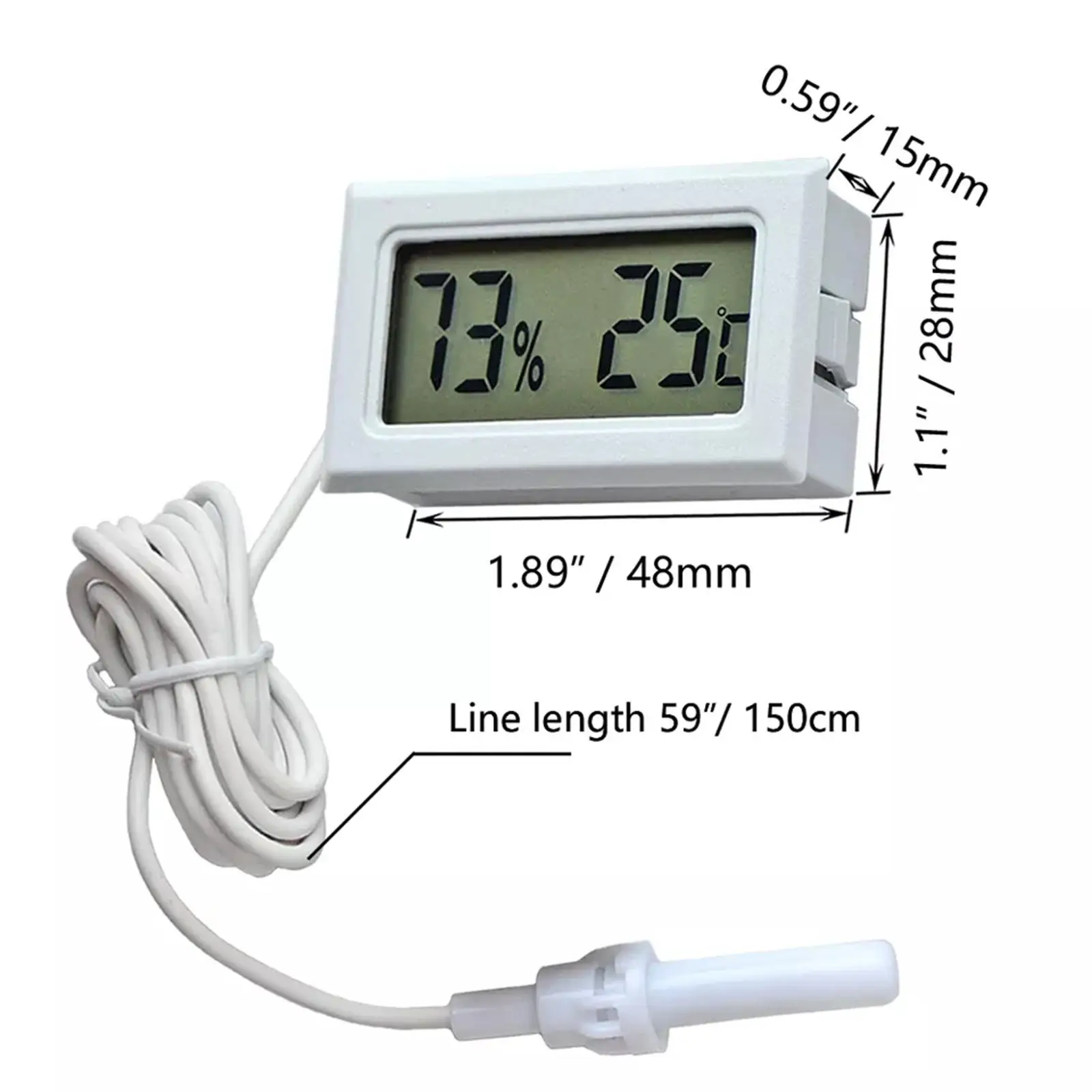 Mini Digital LCD Senzor de Temperatură Tester de Umiditate Metru Termometru Higrometru Indicator de Temperatură Și Umiditate Impermeabil Masa Imagine 3