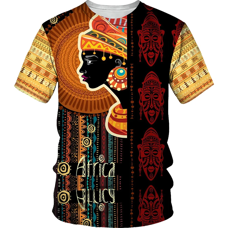 African Bărbați T-shirt pentru Bărbați de Moda pentru Femei Supradimensionat tricou Copii Hip Hop Topuri Tricouri Vintage de Vara Tricou Femei Topuri Nativ Imagine 3