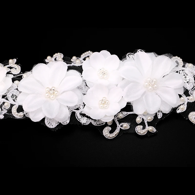 Elegant Coreean Dantelă Panglică Flori Cu Bandă De Susținere Diademe Femei Bijuterii De Păr Benzi De Cap Diadema De Nunta Accesorii De Par Pentru Mireasa Imagine 4