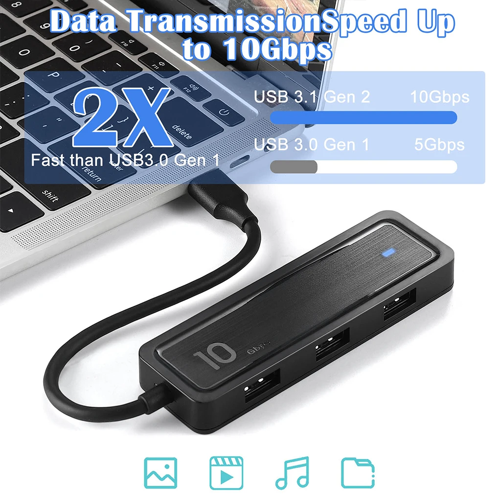 10Gbps Type C la USB 3.2 Adaptor Portabil Rapid Transmisie 6 in 1 Reutilizabile Hub Prezentare Curs Converter Imagine 4
