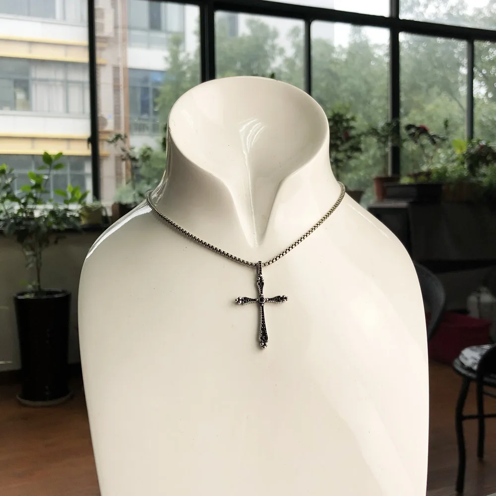 Regalitatea Pandantiv Cruce Europa Stil Glam De Moda Bijuterie Pentru Femei,2019 Cadou Din Argint 925 & Zirconia,Prețul Cu Ridicata Imagine 4