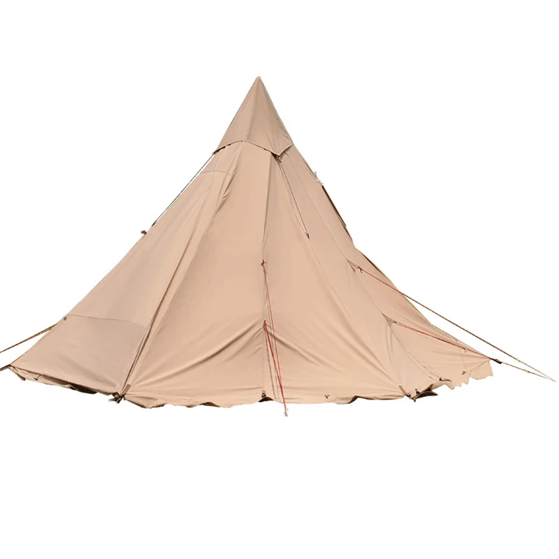Piramida Cort De Camping Stil Indian-Un Turn Cand Campam Furtuna Mare Grosime În Aer Liber Ventilație Adăpost Corturi Cort Camp Gura De Coș De Fum Imagine 4