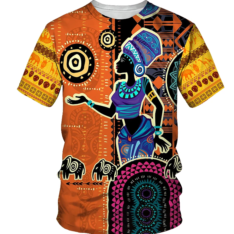 African Bărbați T-shirt pentru Bărbați de Moda pentru Femei Supradimensionat tricou Copii Hip Hop Topuri Tricouri Vintage de Vara Tricou Femei Topuri Nativ Imagine 4