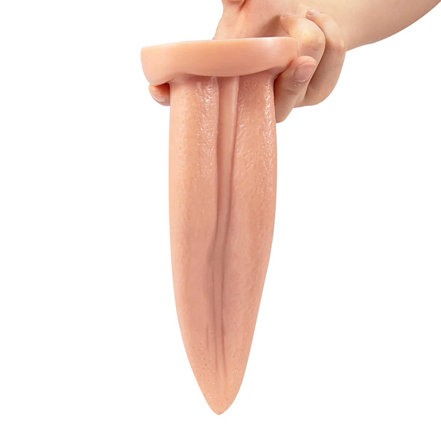 Simulare Limba Vibratoare Piele Moale, se Simt Anal Plug Penis Urias Erotic Penis Mare Dop de Fund Jucarii Sexuale Falus pentru Femei Masturbare Imagine 5