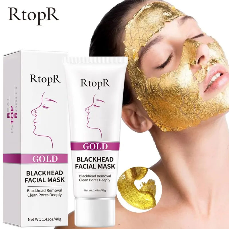 RtopR Nou Aur Elimina Coș Gel Facial Porilor Peeling Tratament Acnee Nas Curatare Profunda Fata de Albire Hidratanta de Aur noroi Imagine 5