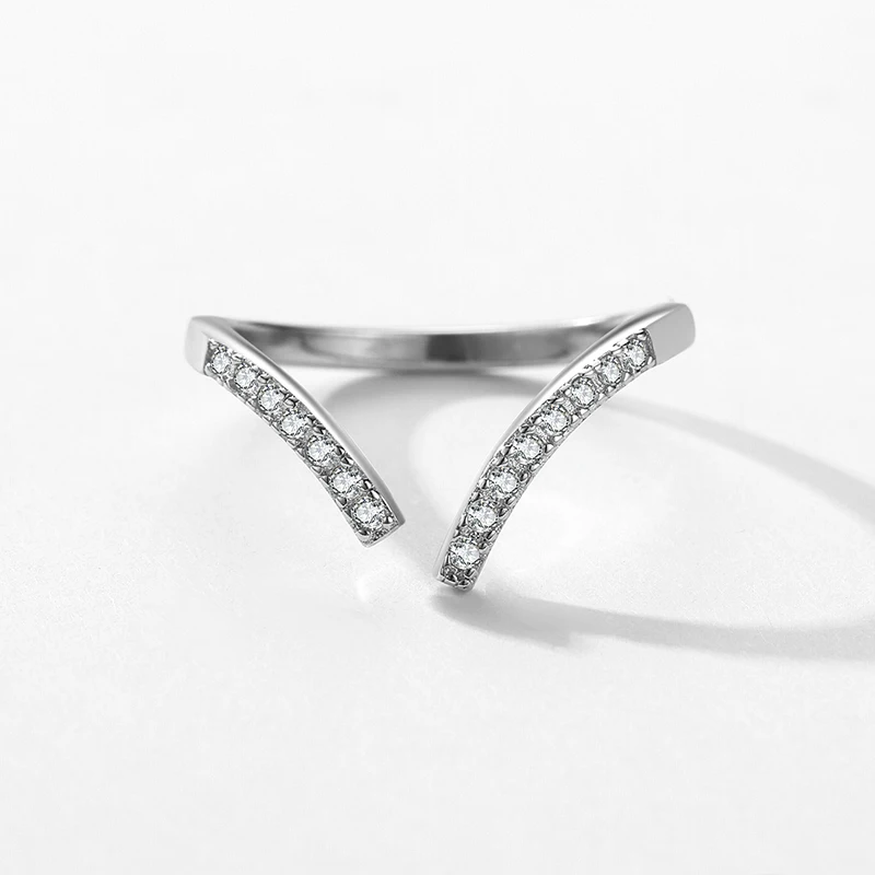 Modian Argint 925 Simplu Deschide Dimensiunea Degetul Arătător Ring Pentru Femei Spumante Clasice De Nunta Logodna Lux Bijuterii Fine Imagine 5